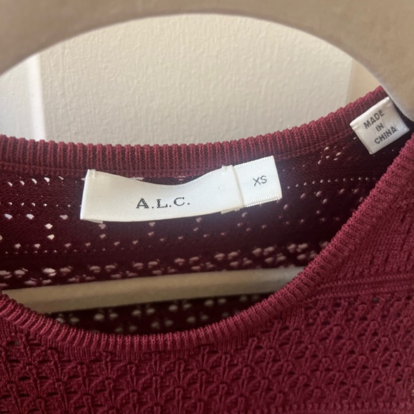 A.L.C Tucker Crochet Fringe Crop Tank Top Maroon “New without tag” - Picture 3 of 4